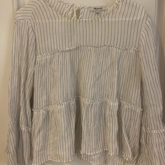 Madewell Tiered Top in Haysboro Stripe - Picture 2 of 2